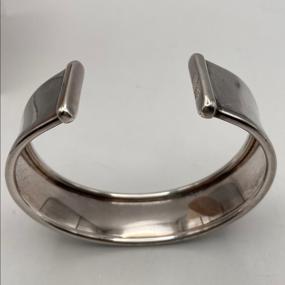 Vintage Italian .999 Fine Silver Wide High Polished Cuff Bracelet Average - Picture 5 of 8